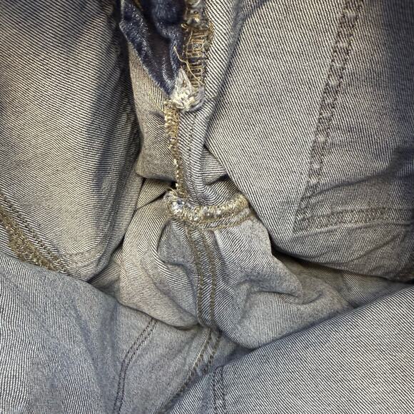 Kancan Jeans Women's 9/28 Blue Stone Washed Avery Straight Cargo Patch Pockets - Picture 9 of 14